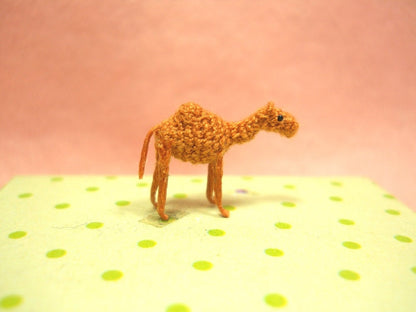 Micro Mini Camel Amigurumi - 1/2 Inch Miniature Crochet Stuffed Animals - Made To Order