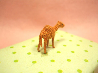 Micro Mini Camel Amigurumi - 1/2 Inch Miniature Crochet Stuffed Animals - Made To Order