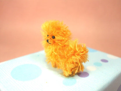 Orange Pomeranian Puppy - Tiny Crochet Miniature Dog Stuffed Animals - Made To Order