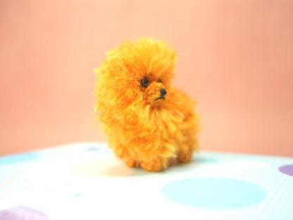 Orange Pomeranian Puppy - Tiny Crochet Miniature Dog Stuffed Animals - Made To Order