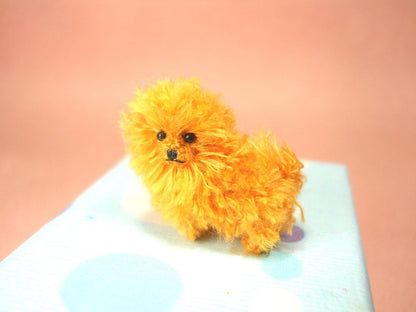 Orange Pomeranian Puppy - Tiny Crochet Miniature Dog Stuffed Animals - Made To Order