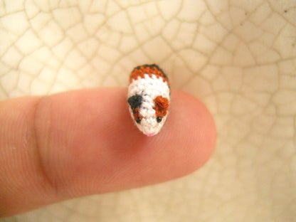 Micro Guinea Pig Amigurumi - Tiny Crochet Dollhouse Miniature Animal - Made To Order