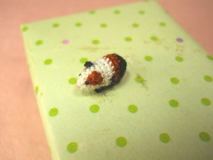 Micro Guinea Pig Amigurumi - Tiny Crochet Dollhouse Miniature Animal - Made To Order