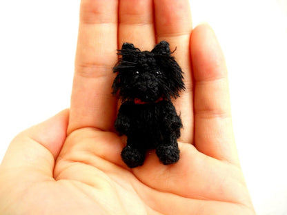 Black Cairn Terrier - Crochet Miniature Dog Stuffed Animals - Made To Order