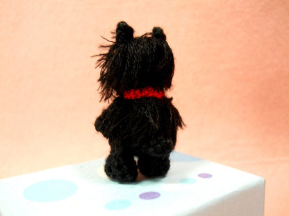 Black Cairn Terrier - Crochet Miniature Dog Stuffed Animals - Made To Order