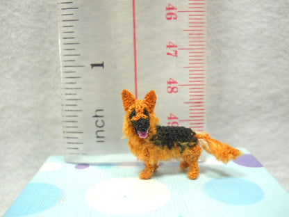 German Shepherd - Tiny Crochet Miniature Dog Stuffed Animals - Made To Order