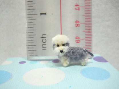 Pepper Dandie Dinmont Terrier - Tiny Crochet Miniature Dog Stuffed Animals - Made To Order