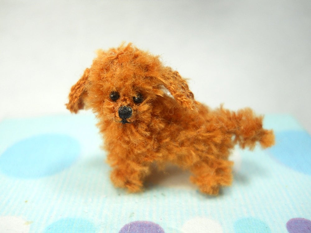 Toy Poodle Puppy - Tiny Crochet Miniature Dog Stuffed Animals - Made To Order