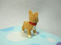Mini Fawn French Bulldog - Micro amigurumi Tiny Crocheted Dog - Made To Order
