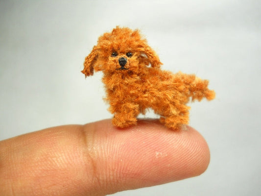 Toy Poodle Puppy - Tiny Crochet Miniature Dog Stuffed Animals - Made To Order