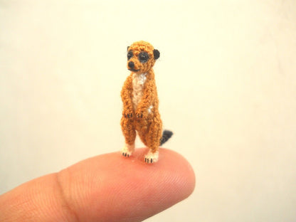 Micro Mini Meerkat - Miniature Crochet Amigurumi  Animal - Made To Order