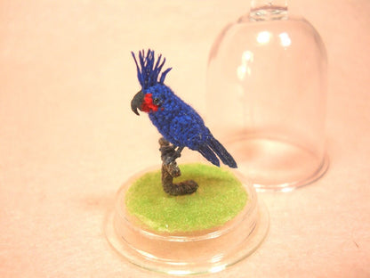 Palm Cockatoo  - Micro Amigurumi Miniature Crochet Bird Stuffed Animal - Made To Order