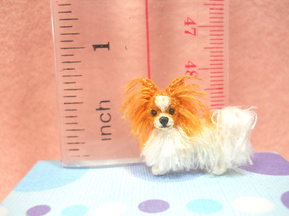 Miniature Papillon - Tiny Crochet Miniature Dog Stuffed Animals - Made To Order