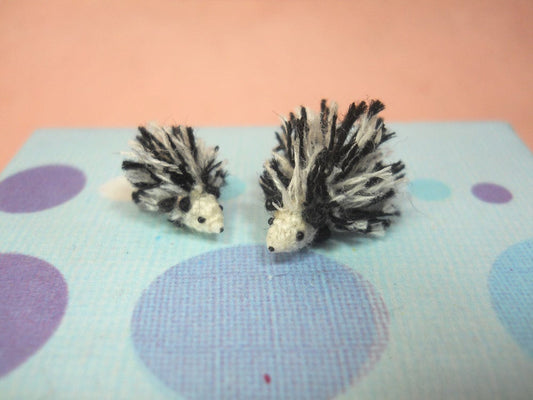 Micro Mini Hedgehogs - Miniature Doll Tiny Stuffed Animals - Made To Order