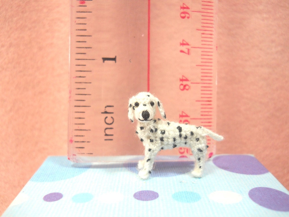 Miniature Dalmatian Puppy - Tiny Crochet Dog Stuffed Animals - Made To Order