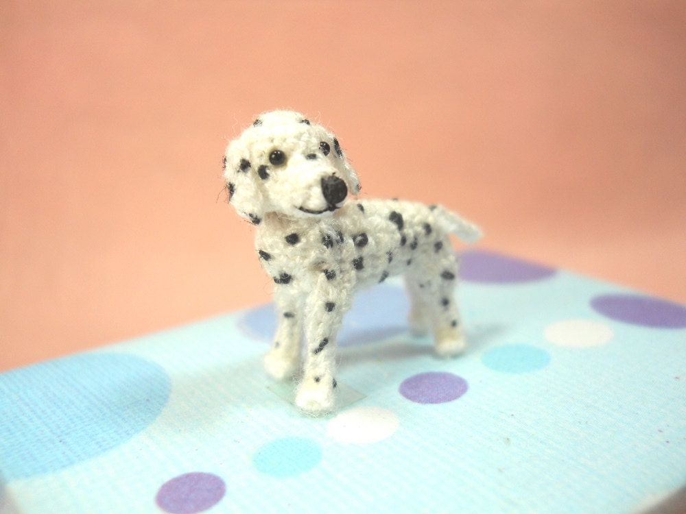 Miniature Dalmatian Puppy - Tiny Crochet Dog Stuffed Animals - Made To Order