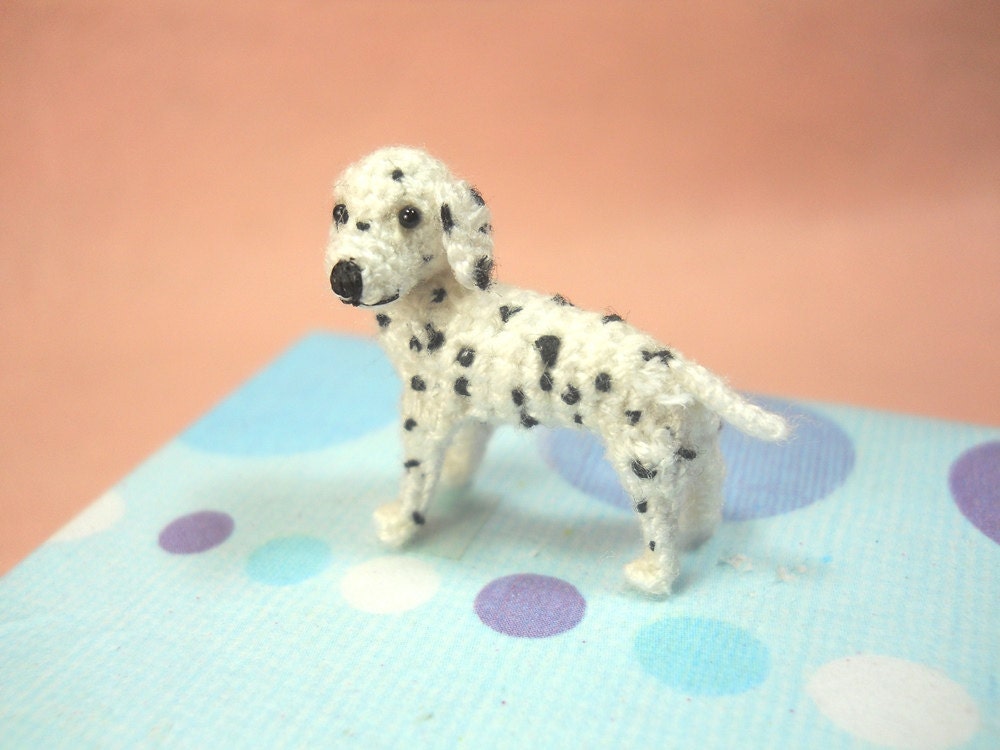 Miniature Dalmatian Puppy - Tiny Crochet Dog Stuffed Animals - Made To Order