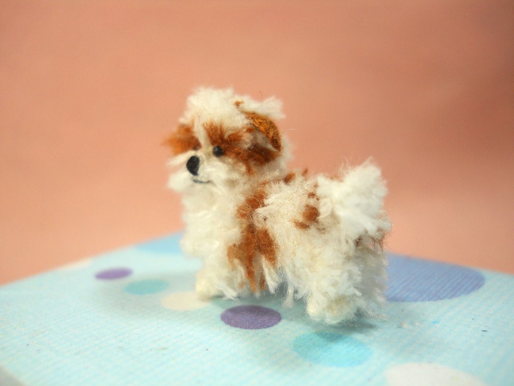 Miniature Shi Tzu - Tiny Crochet Miniature Dog Stuffed Animals - Made To Order