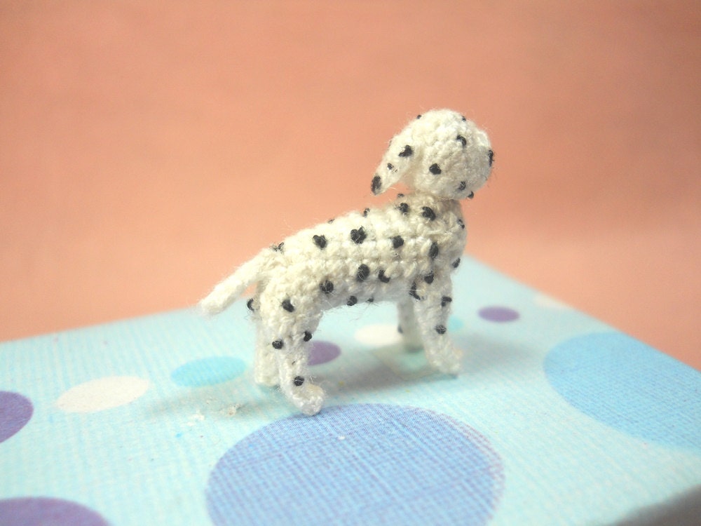 Miniature Dalmatian Puppy - Tiny Crochet Dog Stuffed Animals - Made To Order