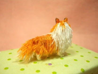 Rough Collie - Tiny Crochet Miniature Dog Stuffed Animals - Made To Order