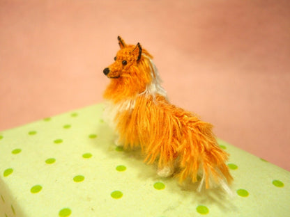 Rough Collie - Tiny Crochet Miniature Dog Stuffed Animals - Made To Order