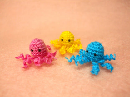 Micro Octopus Stuffed Animal- Tiny Crochet Mini Amigurumi Stuffed Animal - Made to Order