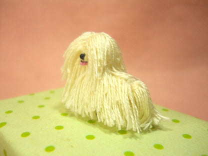Miniature White Puli - Tiny Crochet Miniature Dog Stuffed Animals - Made To Order