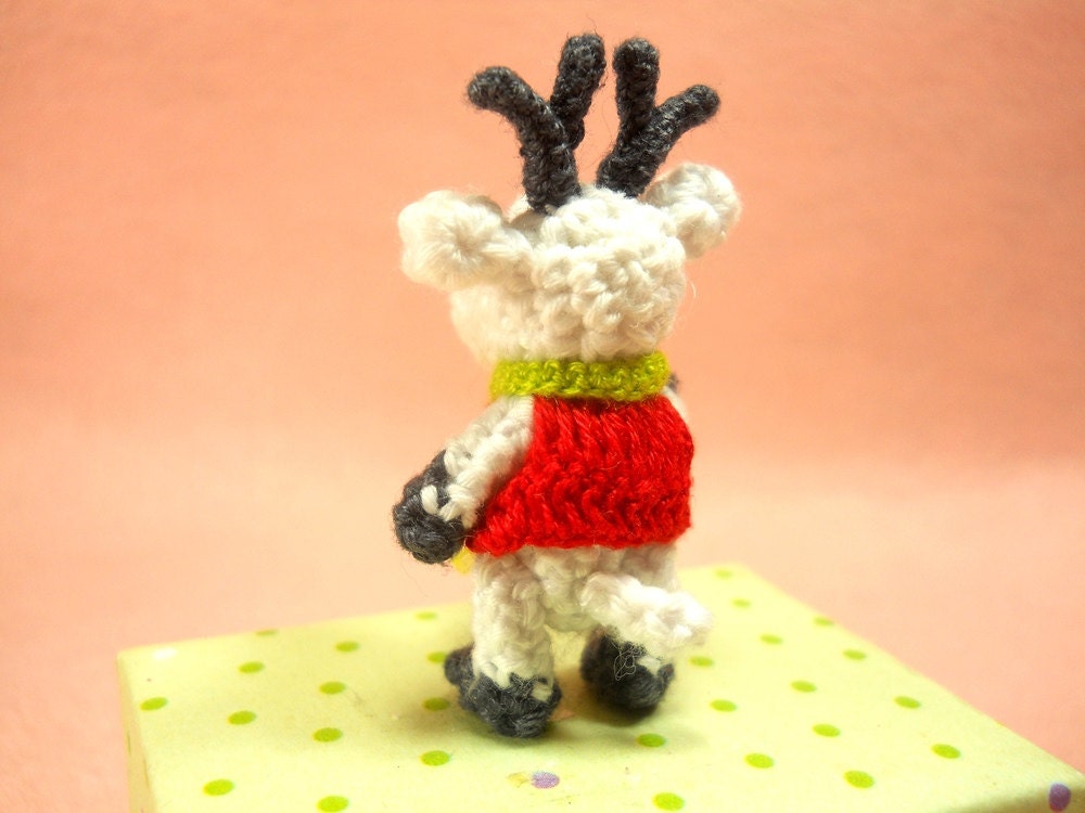 Mini Crochet Reindeer - Amigurumi Miniature Stuffed Animals - Made To Order