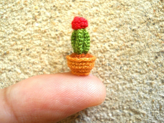 Micro Cactus Type 03 -Tiny Crochet Cactus Amigurumi Plant - Made to Order