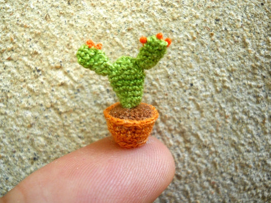 Micro Cactus Type 06 -Tiny Crochet Cactus Amigurumi Plant - Made to Order