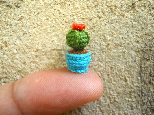 Micro Cactus Type 07 -Tiny Crochet Cactus Amigurumi Plant - Made to Order