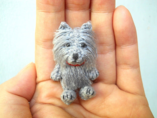 Mini Crochet Cairn Terrier - Miniature Dog Stuffed Animals - Made To Order