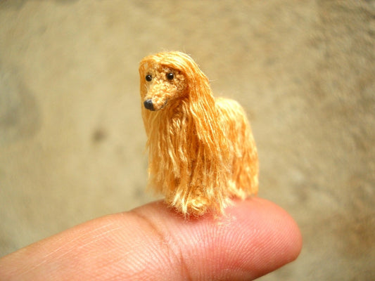 Miniature Afghan Hound - Micro Crochet Dog Stuffed Animals - Made To Order