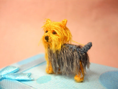 Miniature Yorkshire Terrier - Tiny Crochet Miniature Dog Stuffed Animals - Made To Order