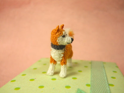 Miniature Akita  - Tiny Crochet Mini Amigurumi Dog Stuff Animal - Made To Order