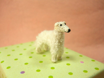 Mini White Borzoi - Micro Crochet Miniature Dog Stuffed Animals - Made To Order