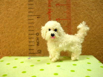 White Labradoodle - Tiny Crochet Miniature Dog Stuffed Animals - Made To Order