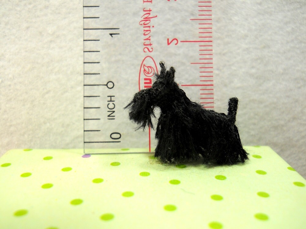 Black Scottish Terrier - Tiny Crochet Miniature Dog Stuffed Animals - Made To Order