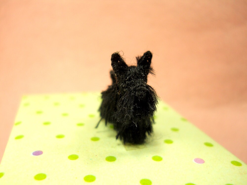 Black Scottish Terrier - Tiny Crochet Miniature Dog Stuffed Animals - Made To Order