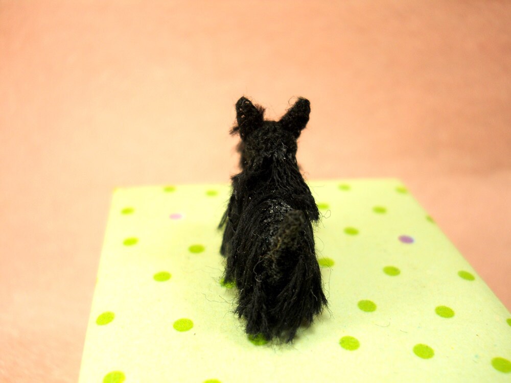 Black Scottish Terrier - Tiny Crochet Miniature Dog Stuffed Animals - Made To Order