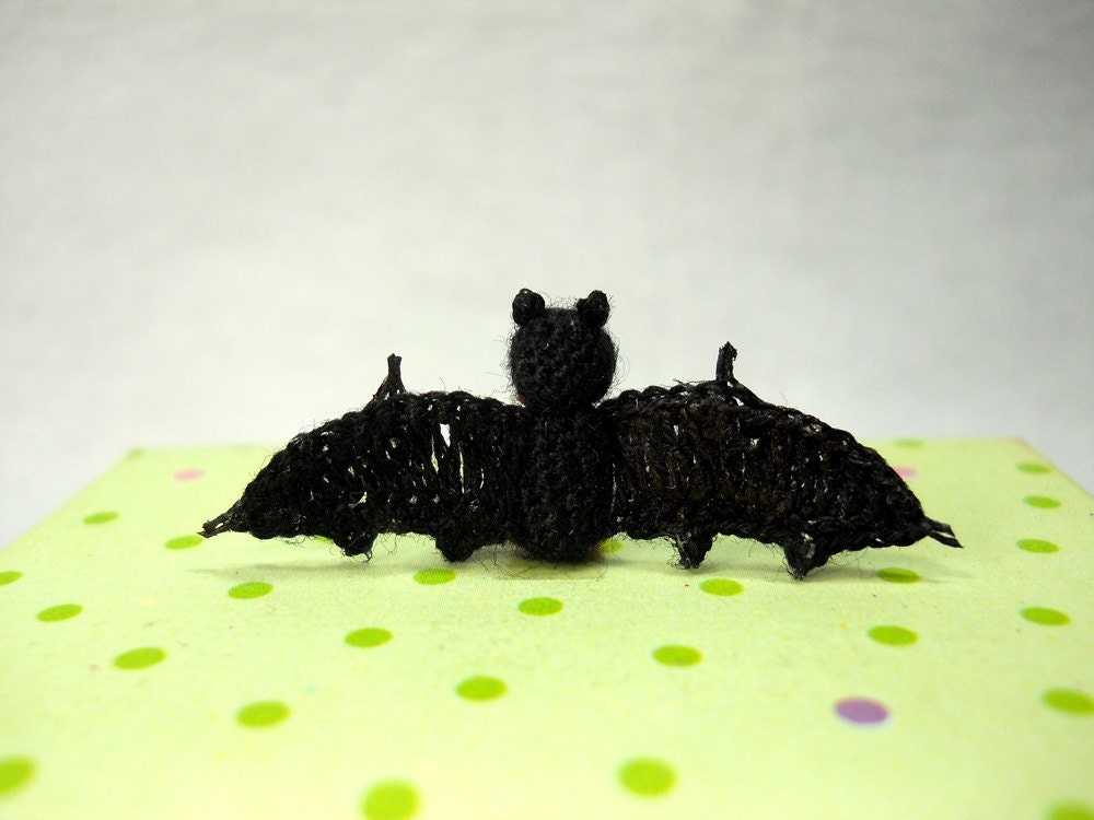 Micro Mini Bat - Miniature Amigurumi Bat Stuffed Animal - Made To Order