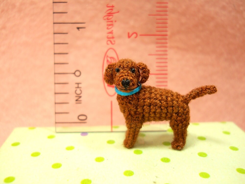 Miniature Brown Labrador Retriever - Tiny Crochet Dog Stuffed Animals - Made To Order