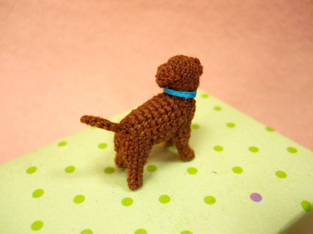 Miniature Brown Labrador Retriever - Tiny Crochet Dog Stuffed Animals - Made To Order